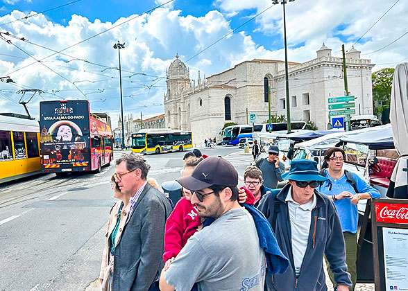 Outside the Jeronimos Monastery