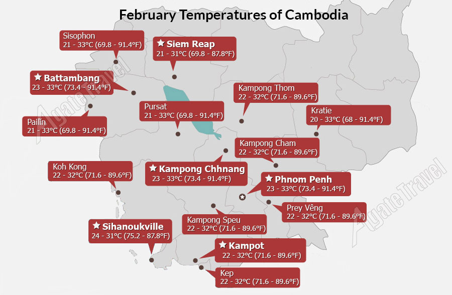 Cambodia Weather in February: Generally Pleasant, Less Rain
