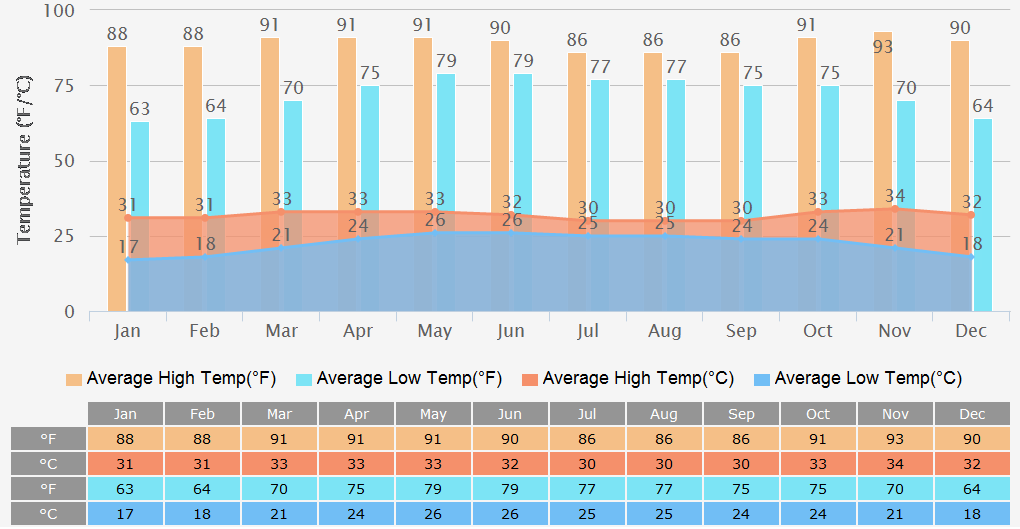 Mumbai Weather 7 Days Forecast, Average Temperature Over 20℃